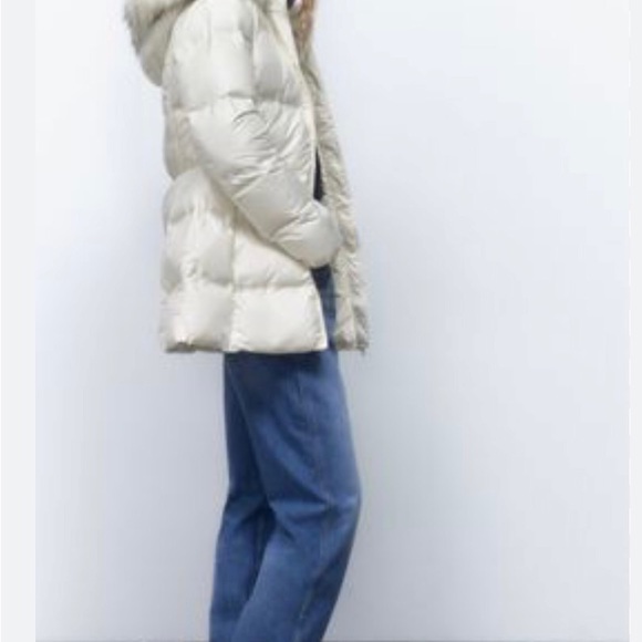 ZARA NEW REMOVABLE HOOD WATER AND WIND PROTECTION PUFFER JACKET. SIZE LARGE. - Picture 4 of 6